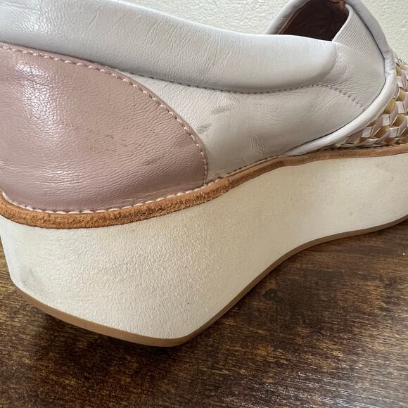 Flamingos Spain Coconut Platform Sneakers 7 Womens Slip On Metallic Geo Leather - Picture 11 of 11